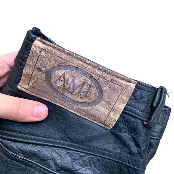 Vintage AMI London Leather Pants Size 34 - Picture 2 of 13